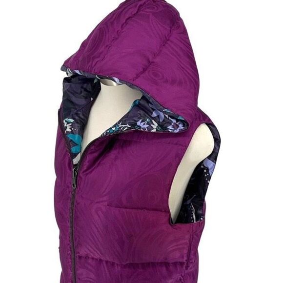 Emilio Pucci 17YC10 Reversible Hooded Puffer Vest Size 8 Fuchsia And Floral Prin - Picture 2 of 12
